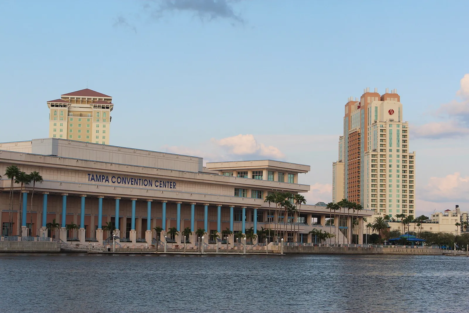 The Tampa Convention Center on the waterfront downtown, where the Riverwalk Holiday Tree Lighting is held.