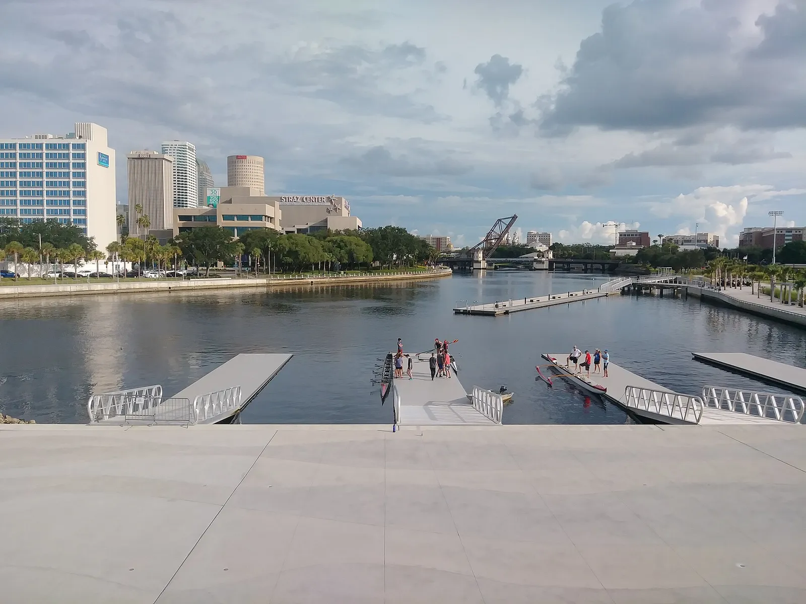 The Hillsborough River and downtown Tampa seen from the River Center at Julian B. Lane Park, home of the city's Fourth of July celebration.