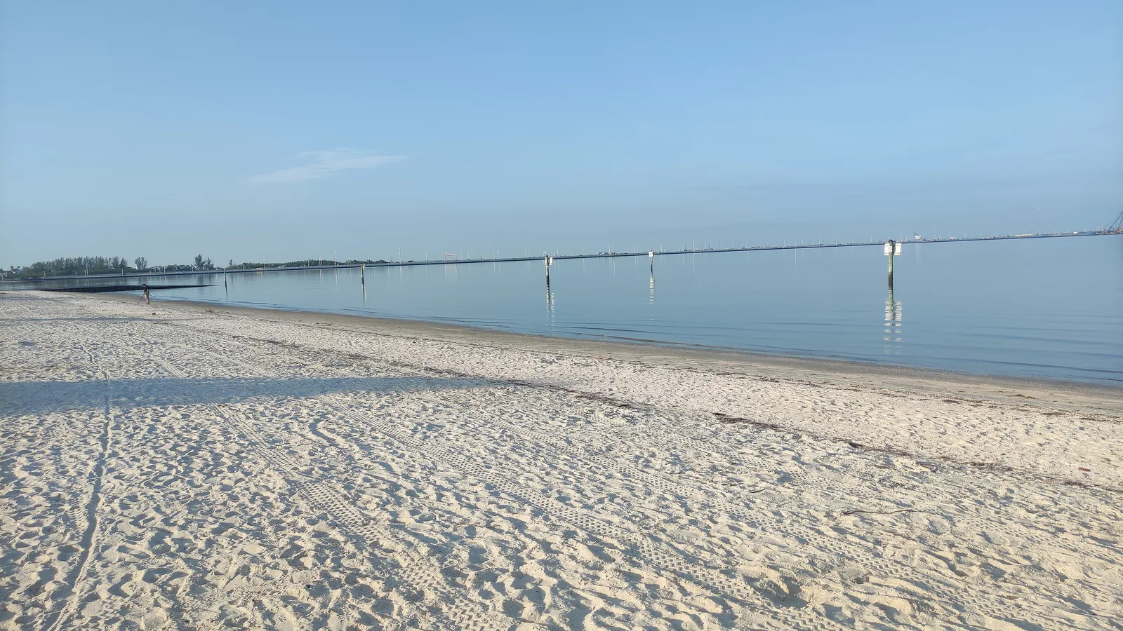 The white sand beach at Cypress Point Park on Tampa Bay in West Tampa.