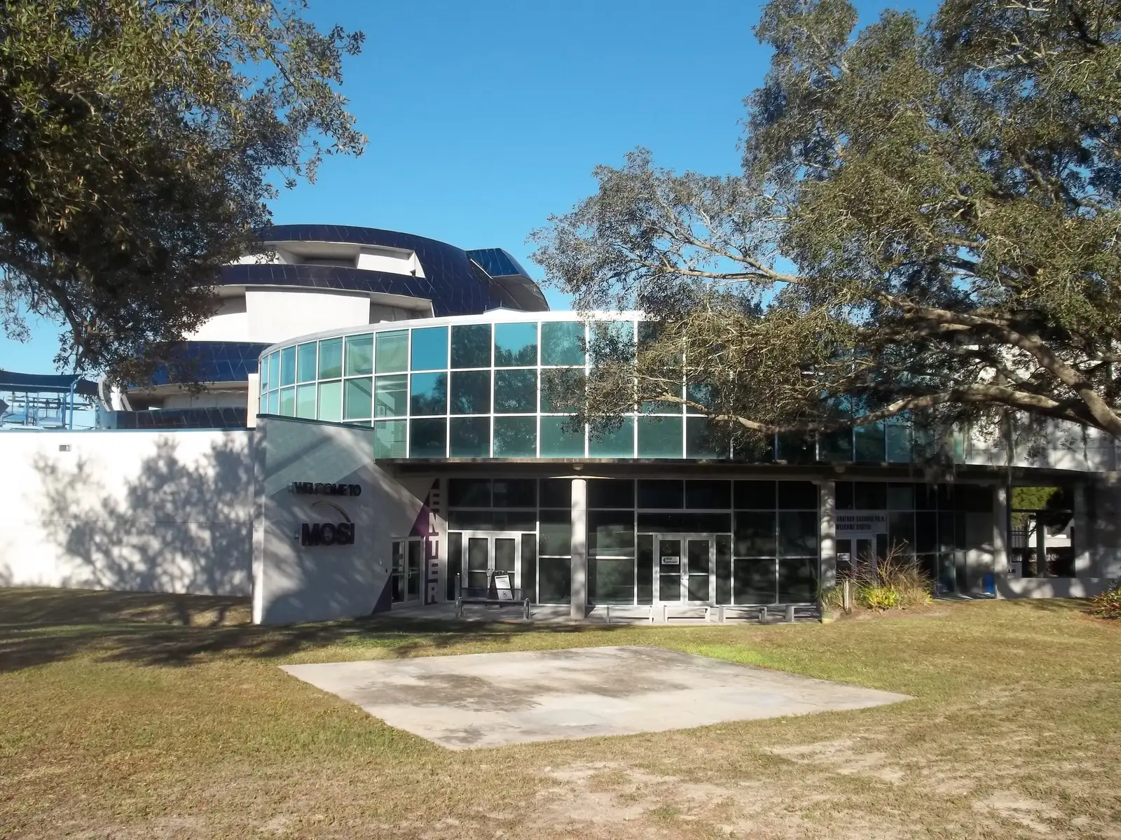 The entrance to MOSI, the Museum of Science and Innovation, on East Fowler Avenue in north Tampa.