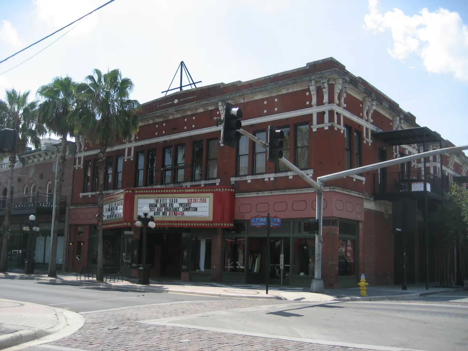 The marquee of The Ritz Ybor at Seventh Avenue and 15th Street in Ybor City.