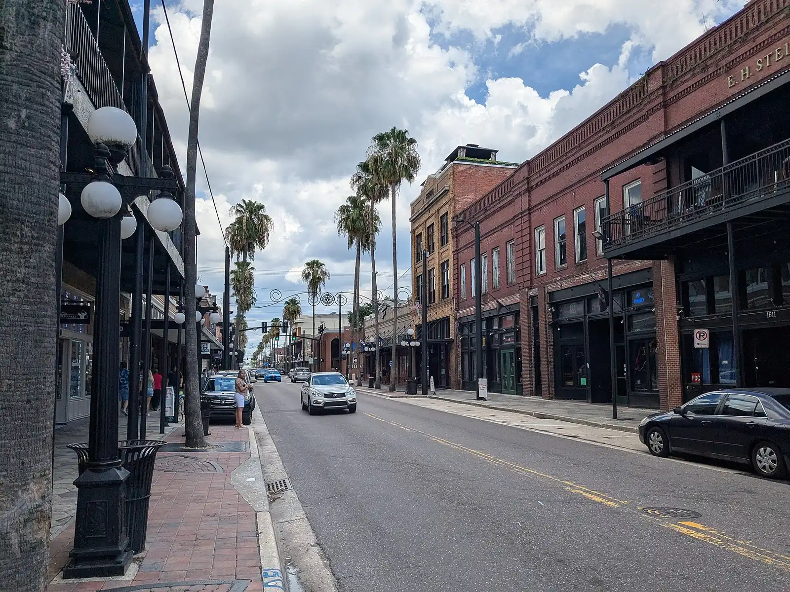 Storefronts along East Seventh Avenue in Ybor City, Tampa.