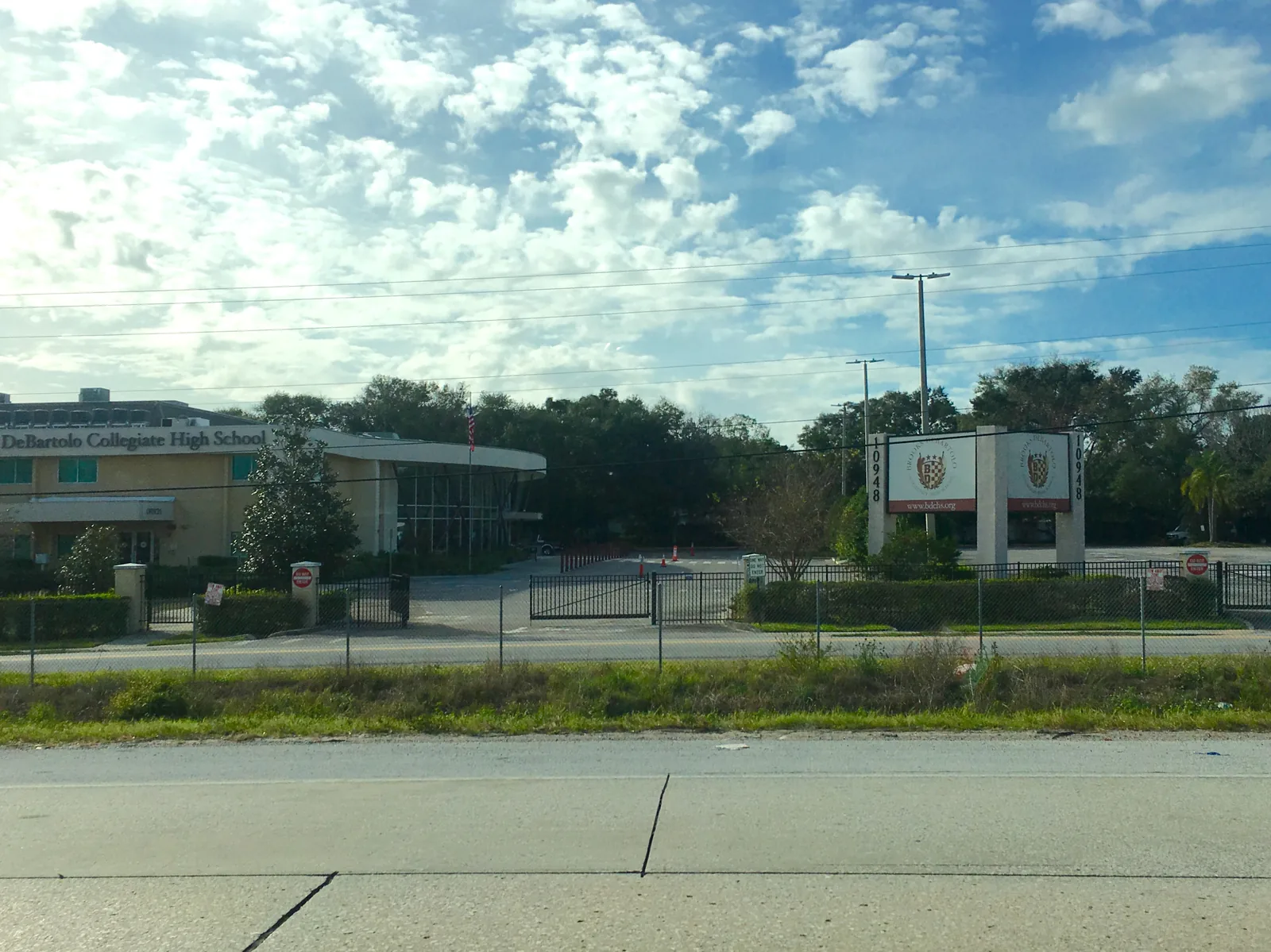 Brooks DeBartolo Collegiate High School seen from North Central Avenue in Tampa