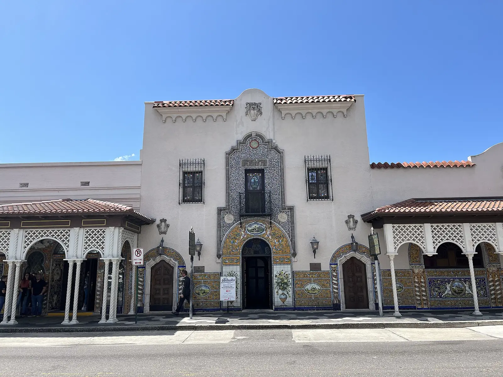The tiled front of the Columbia Restaurant on Seventh Avenue in Ybor City, Tampa.
